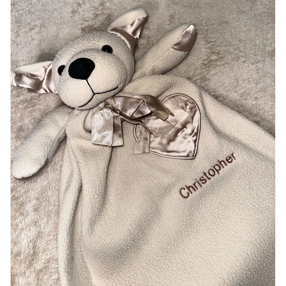 Komet Creations Lovey Security‎ Blanket Embroidered Christopher Brown Dog
